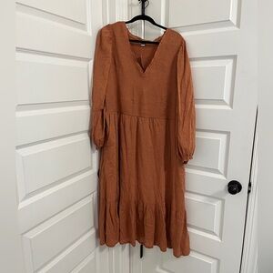Old navy fit and flare midi orange dress 3X